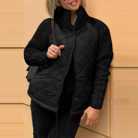 Cardigan Long-sleeve Zipper Stand Collar Women's Coat Cotton-padded Jacket