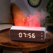 New Flame Humidifier Aromatherapy Machine Colorful Simulation Wood Grain Clock Humidifier Fragrance Expander Creative