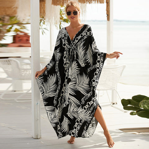 Seaside Vacation Sun Protection Long Dress Bikini Blouse Swimsuit Outwear Women