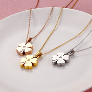 Personalized Simple Four-leaf Clover Pendant Necklace