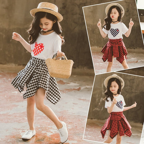 Children's Suit Short Sleeve Girl Two-Piece Suit