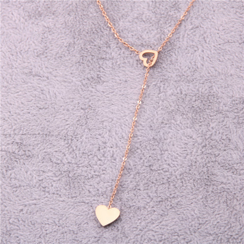 Long Pendant Heart-Shaped Necklaces Pendants For Women Simple Design Necklace Stylish Stainless Steel Jewelry Party Gift