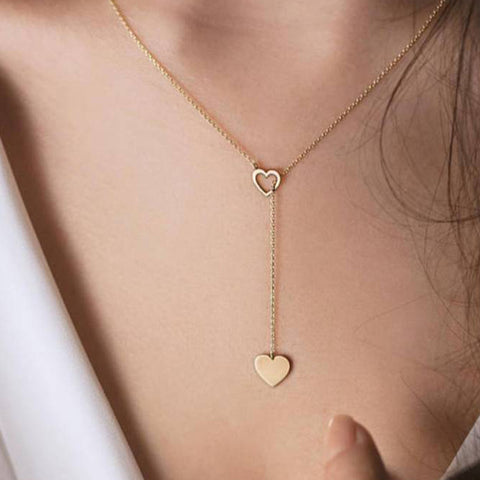 Long Pendant Heart-Shaped Necklaces Pendants For Women Simple Design Necklace Stylish Stainless Steel Jewelry Party Gift