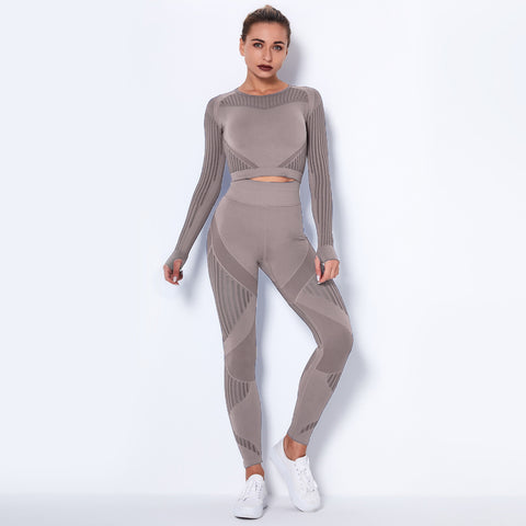 Seamless Knitted Absorbent Yoga Long-Sleeved Suit Yoga Wearsuit