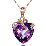 Heart-shaped Amethyst Pendant Four-leaf Clover Bracelet Love Heart Color Jewelry Diamond Ring