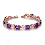 Heart-shaped Amethyst Pendant Four-leaf Clover Bracelet Love Heart Color Jewelry Diamond Ring