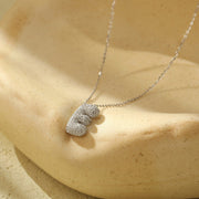 Silver 26 Letter Bubble Necklace For Women Full Diamond