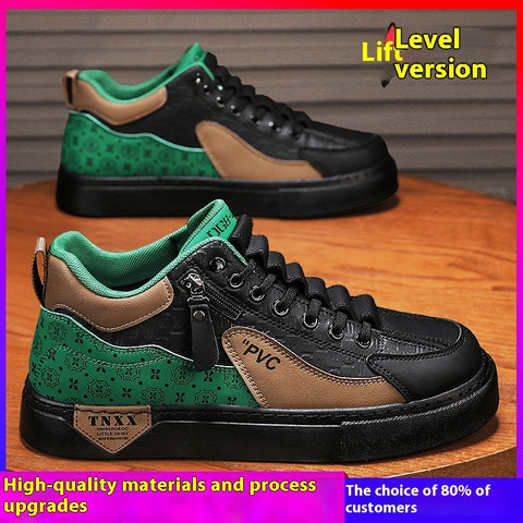 High-top Slip-on Board Shoes Teenagers Soft Bottom Waterproof Leather Shoes