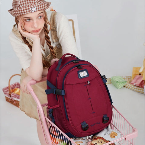 New Large Capacity Leisure Schoolbag Female Style Junior High School Student Travel Backpack