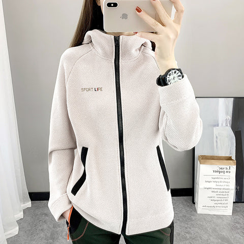 Autumn And Winter Fleece Sweater Women's Cardigan Hooded Coat