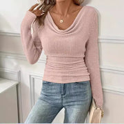 Waffle Solid Color Scarf Elegant Comfortable Long Sleeve