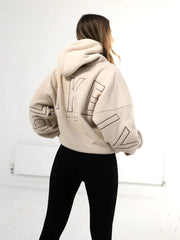 Women's Simple Loose Embroidered Lamb Fleece Coat