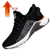 Men's Round Head Mesh Fabric Casual Shoelace Invisible Height Increasing