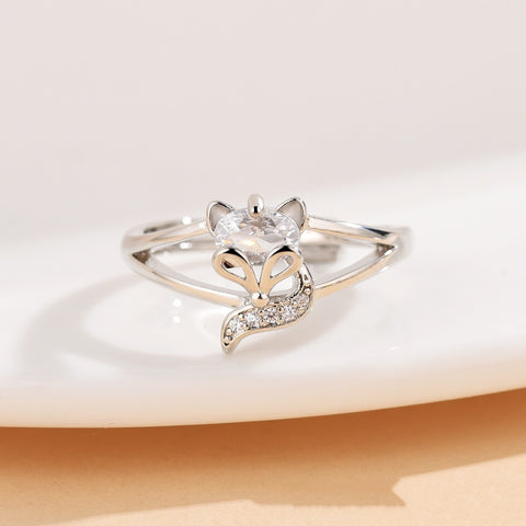 Fox Zircon Ring Female Creative Design Niche