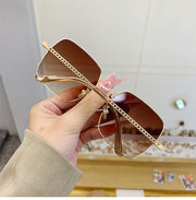 Large Frame Frame Hollow Glasses Leg Sunglasses