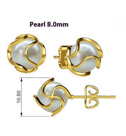 Electroplated Winding Pearl Creative Women's Stud Earrings