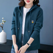 Knitted Cardigan Hooded Thickened Sweater Coat