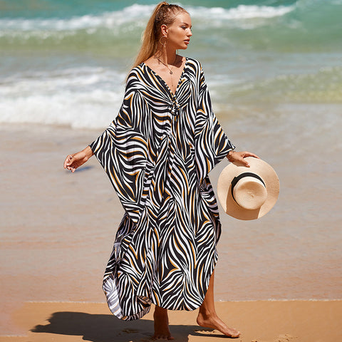 Seaside Vacation Sun Protection Long Dress Bikini Blouse Swimsuit Outwear Women