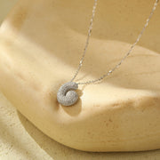 Silver 26 Letter Bubble Necklace For Women Full Diamond