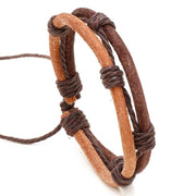 Simple Handmade Woven Multi-layer Men's Cattle Leather Bracelet