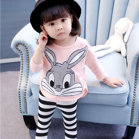 Baby Cotton Suit Children Children's Long-sleeved Two-piece Suit Little Girl Suit