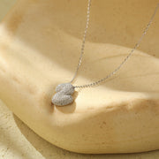 Silver 26 Letter Bubble Necklace For Women Full Diamond