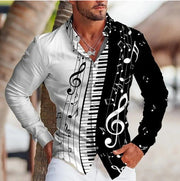 Men's Fashionable Versatile Printed Casual Shirt