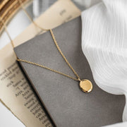 Titanium Steel Oval Gold Letter Necklace Female Clavicle Chain