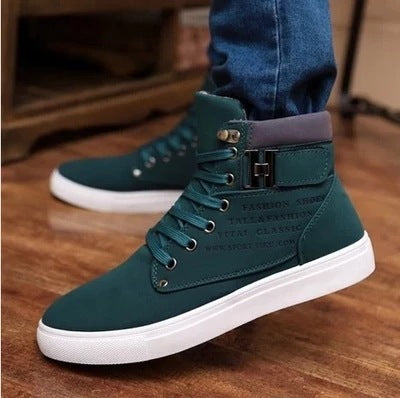 Men's matte belt buckle sneakers