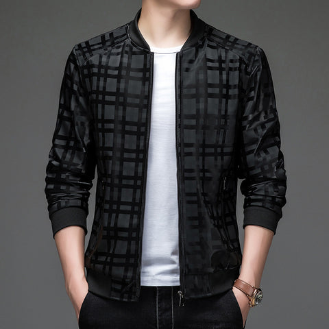 Baseball Collar Leather Coat Spring And Autumn Men