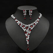 Colorful Zircon Necklace Set Wedding Dress Wedding Earring Accessories