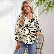 Fashion Irregular Printed Loose Top Women