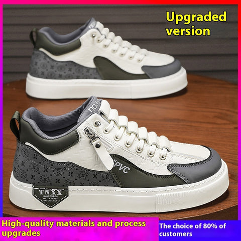 High-top Slip-on Board Shoes Teenagers Soft Bottom Waterproof Leather Shoes