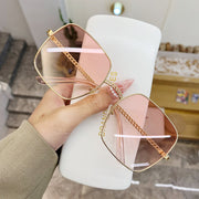 Large Frame Frame Hollow Glasses Leg Sunglasses