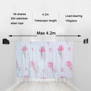 DOOKOLE Retractable Clothesline Laundry Line with Adjustable Stainless Steel Double Rope,Wall Mounted Space-Saver Drying Line