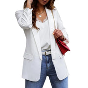 New Chic Women Blazers Autumn Lapel Elegant Solid Color  Coat Long Sleeve Jacket Business Blazer Coat