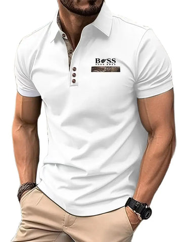 Spring/Summer Men's Short sleeved Clothing Soft Sports Top Fitness T-shirt Sports Wear Breathable T-shirt Men's Polo