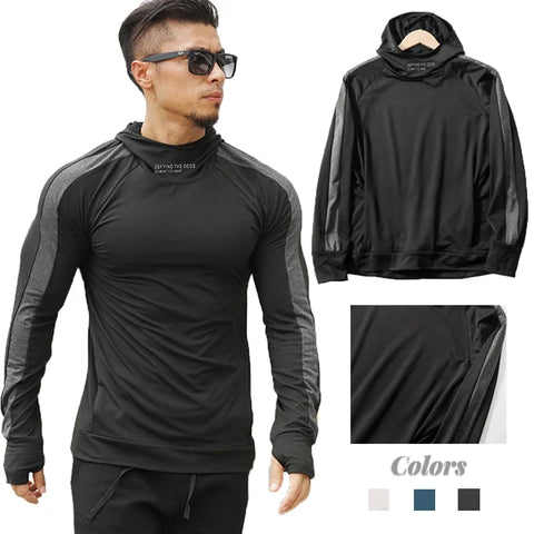 New Running Sports Fitness Clothing Men Autumn Fitness Long-Sleeved Quick-Dry Running Tops Hoodie Leisure Pullover Men Clothing