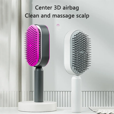 One-Key Quick Self Cleaning Hair Brush Women Massage Comb Hair Brush Air Cushion Detangling Scalp Massage Comb Styling Tools