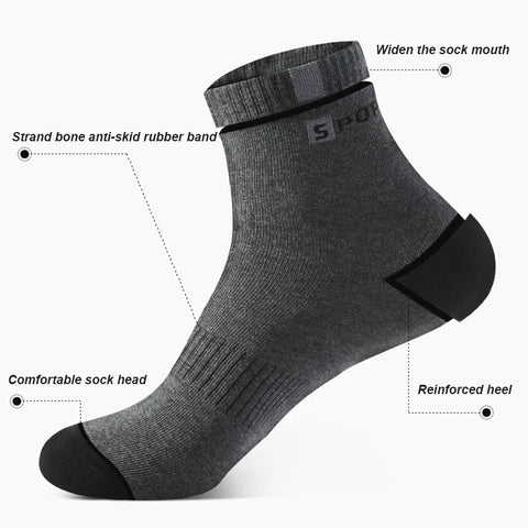 5 Pair Bamboo Fiber Autumn Winter Men Socks Breathable Cotton Sports Sock Breathable Deodorant Business Socks Plus Size 38-47