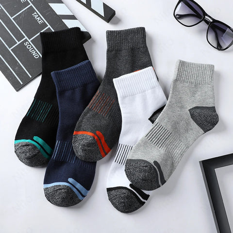 High Quality Lot Men's Socks Casual Breathable Run Sports Socks 5 Pairs Male Cotton Socks Winter Black Socks Men Large size38-45