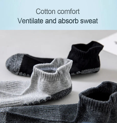 5 Pairs of Men's Socks and Short Socks for Men's Summer Thin Anti-odor Sweat-Absorbent Breathable Mesh Sports Socks Cotton Socks