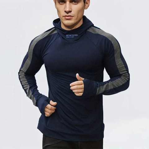 New Running Sports Fitness Clothing Men Autumn Fitness Long-Sleeved Quick-Dry Running Tops Hoodie Leisure Pullover Men Clothing