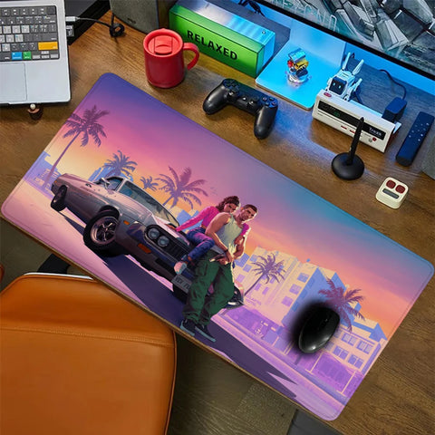 GTA 6 Mause Pad Gaming Mat Pc Gamer Xxl Mouse Pad 900x400 Desktops Diy Gaming Computer Desk Accessories Office Mousepad Mats