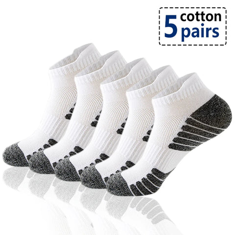 5 Pairs of Men's Socks and Short Socks for Men's Summer Thin Anti-odor Sweat-Absorbent Breathable Mesh Sports Socks Cotton Socks