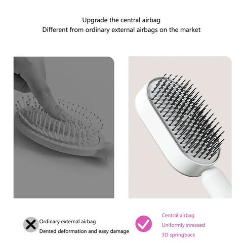 One-Key Quick Self Cleaning Hair Brush Women Massage Comb Hair Brush Air Cushion Detangling Scalp Massage Comb Styling Tools