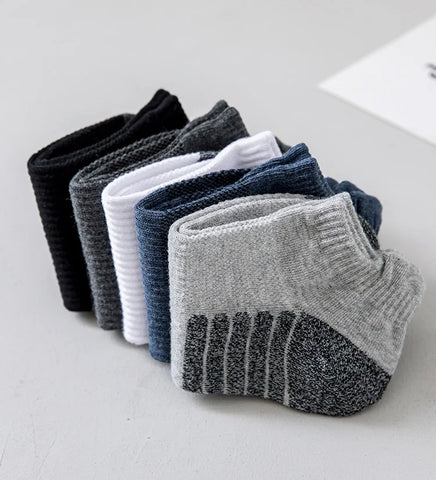 5 Pairs of Men's Socks and Short Socks for Men's Summer Thin Anti-odor Sweat-Absorbent Breathable Mesh Sports Socks Cotton Socks