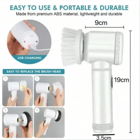 Xiaomi MIJIA Electric Spin Scrubber Bathroom Cleaning Brush Power Scrubber 5 Replaceable Brush Heads Electric Cleaning Brush New