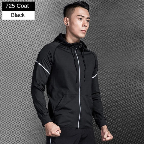 Men's Spring/Autumn Quick-Dry Hooded Jacket for Running, Cycling, Fitness，Gym,Track，Soccer, Basketball, Volleyball, Badminton