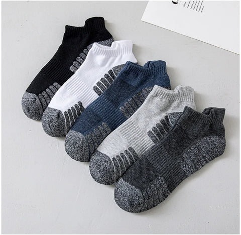 5 Pairs of Men's Socks and Short Socks for Men's Summer Thin Anti-odor Sweat-Absorbent Breathable Mesh Sports Socks Cotton Socks